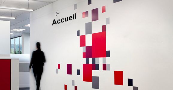 Signalétique adhésive d'intérieur pour un accueil